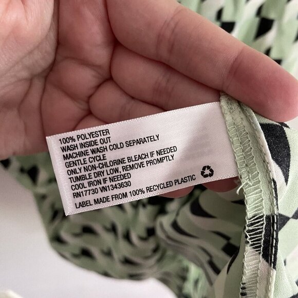 Future Collective Kahlana Barfield Brown Wmn SZ XS Green/Black Slip Dress NWT - Picture 9 of 10